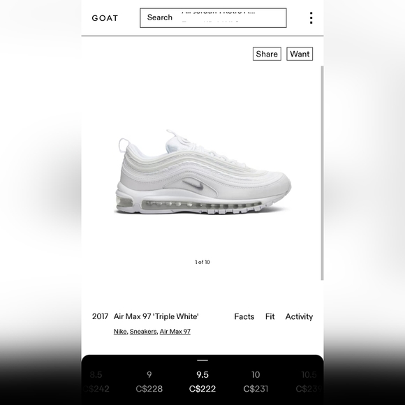 Nike Air Max '97 "Triple White" Size9.5 Mens - Picture 10 of 10